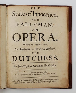 THE STATE OF INNOCENCE, AND FALL OF MAN: AN OPERA