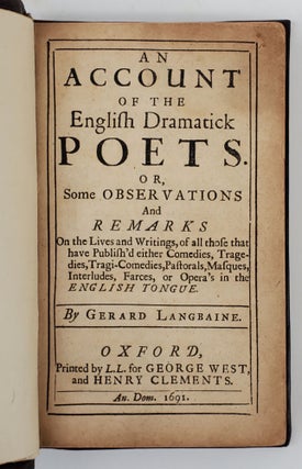 AN ACCOUNT OF THE ENGLISH DRAMATICK POETS.