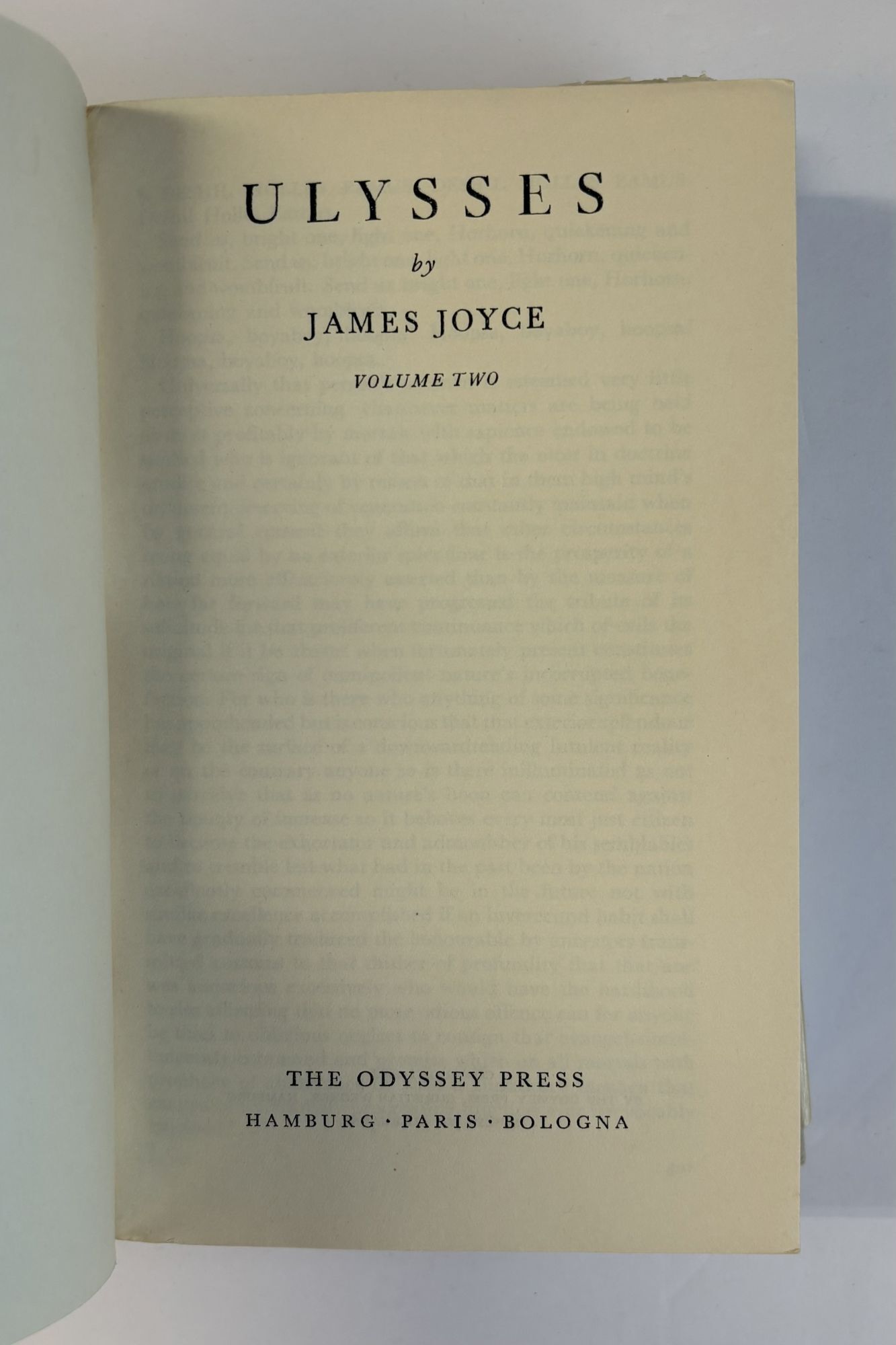 ULYSSES TWO VOLUMES | James Joyce | First Odyssey Press Edition