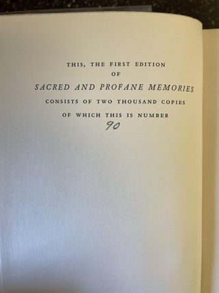 SACRED AND PROFANE MEMORIES [Signed]