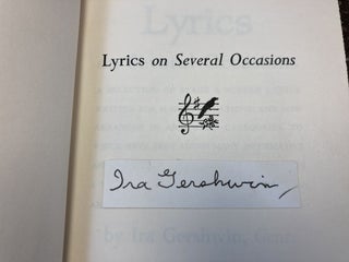 LYRICS ON SEVERAL OCCASIONS [SIGNED]