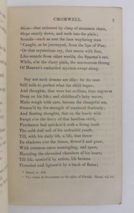CROMWELL: A PRIZE POEM, RECITED IN THE THEATRE, OXFORD; JUNE 28, 1843