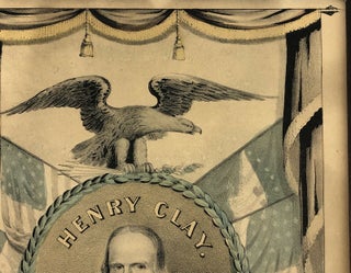 HENRY CLAY HAND-COLORED LITHOGRAPH 1844 GRAND NATIONAL WHIG BANNER