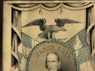 HENRY CLAY HAND-COLORED LITHOGRAPH 1844 GRAND NATIONAL WHIG BANNER