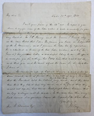 1346934 HENRY CLAY AUTOGRAPH LETTER SIGNED. Henry Clay