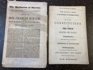 1347769 SLAVERY PAMPHLETS, INCLUDING: 'THE CRIME AGAINST KANSAS,' 'THE BARBARISM OF SLAVERY'...