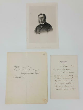 1348181 George William Curtis Portrait And Signed Items. George William Curtis