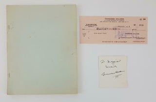 1348315 TENNESSEE WILLIAMS TYPESCRIPT FOR CLOTHES FOR A SUMMER HOTEL AND AUTOGRAPHED EPHEMERA....