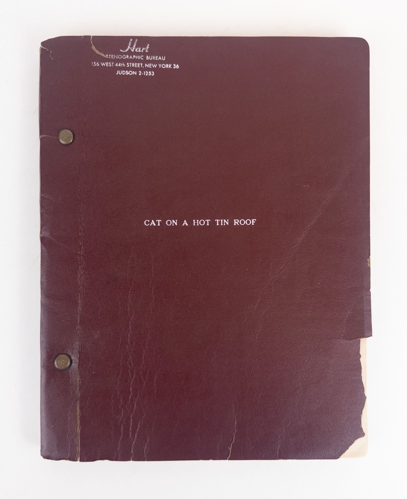 1348316 EARLY DRAFT TYPESCRIPT OF CAT ON A HOT TIN ROOF. Tennessee Williams.