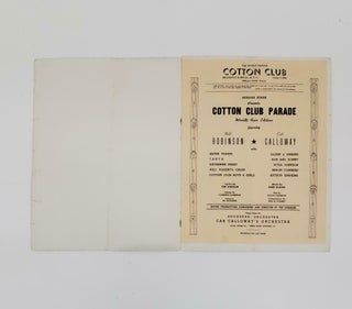 THE COTTON CLUB 1937 JAZZ PROGRAM AND 1939 MENU