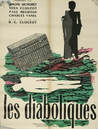 1349562 ORIGINAL c.1960 "LES DIABOLIQUES" FILM POSTER LINEN BACKED RAYMOND GID ART. Raymond Gid