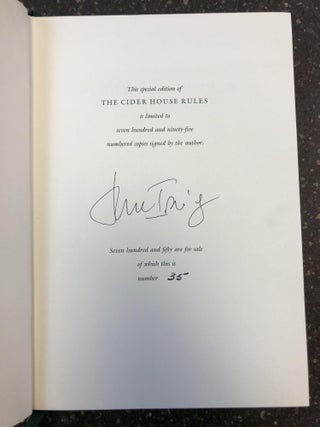 THE CIDER HOUSE RULES [SIGNED]