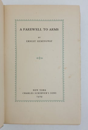 A FAREWELL TO ARMS [Signed]