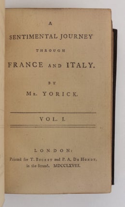 A SENTIMENTAL JOURNEY THROUGH FRANCE AND ITALY. BY MR. YORICK. [Two Volumes]