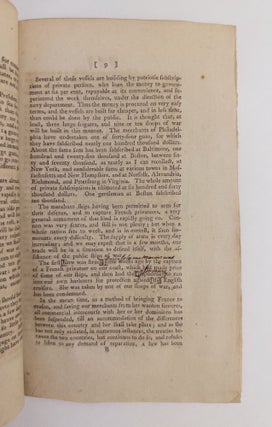 A Short Account of the Principal Proceedings of Congress, in the Late Session, and a Sketch of the State of Affairs between the United States and France
