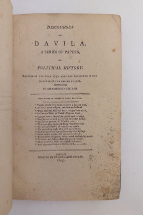 DISCOURSES ON DAVILA: A SERIES OF PAPERS ON POLITICAL HISTORY