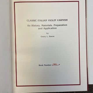CLASSIC ITALIAN VIOLIN VARNISH