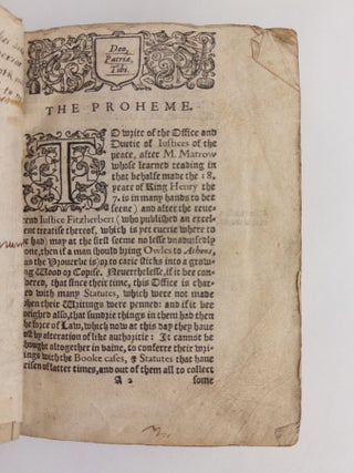 Eirenarcha, or of The Office of The Justices of the Peace, in foure bookes / The Dueties of Constables, Borsholders, Tythingmen, and such other lowe and Lay Ministers of the Peace [Two Works Bound Together]