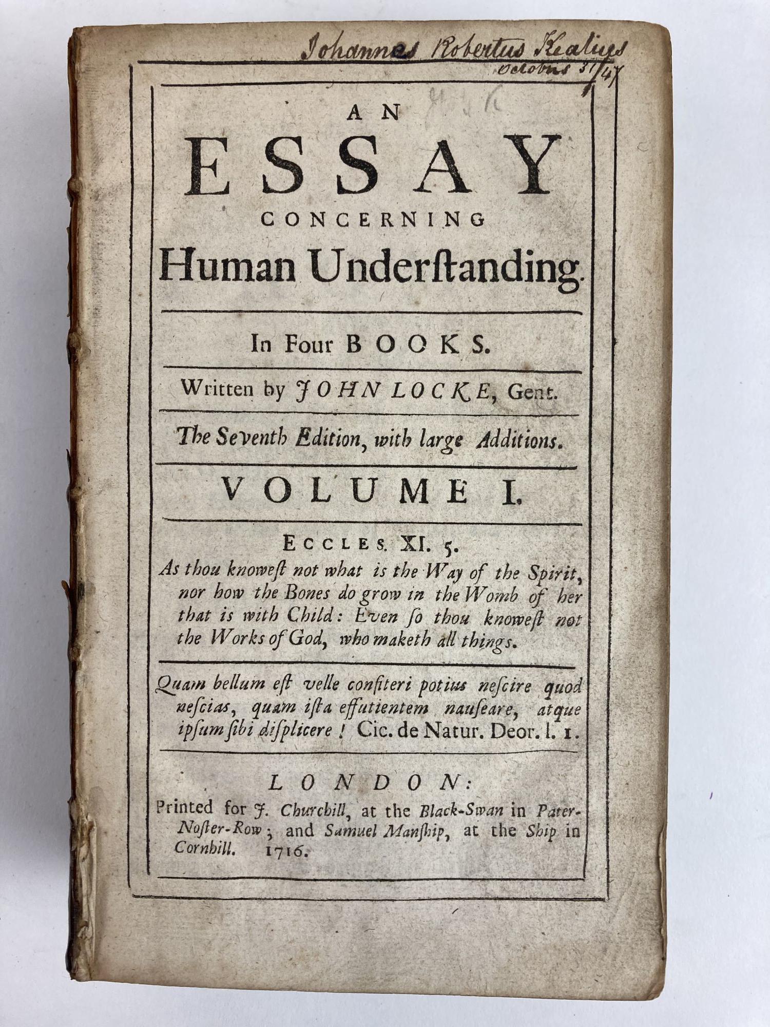 an essay concerning human understanding in four books john locke