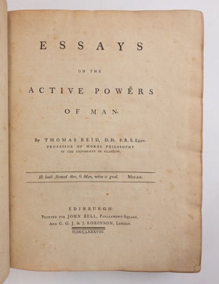 ESSAYS ON THE ACTIVE POWERS OF MAN