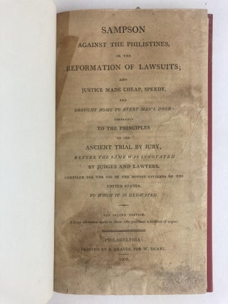 Sampson Against the Philistines, or the Reformation of Lawsuits