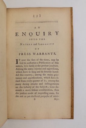 An Enquiry into the Nature and Legality of Press Warrants