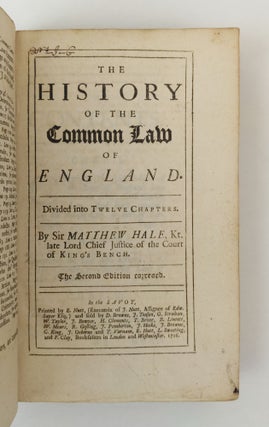 The History of the Common Law of England [bound with] The Analysis of the Law...