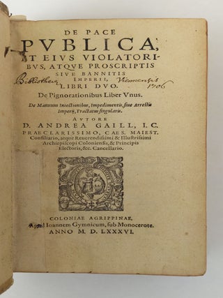 De Pace Publica, Et Eius Violatoribus, Atque Proscriptis Sive