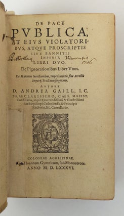 De Pace Publica, Et Eius Violatoribus, Atque Proscriptis Sive