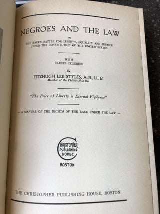 NEGROES AND THE LAW