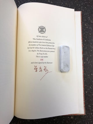 THE ANALECTS OF CONFUCIUS [SIGNED]