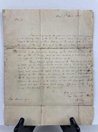 1353419 HENRY CLAY: AUTOGRAPH LETTER, DOUBLE AUTOGRAPHED. Henry Clay