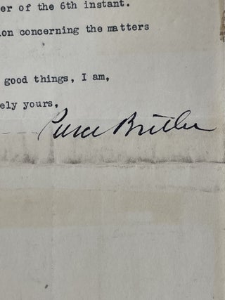 PIERCE BUTLER: TYPED LETTER SIGNED