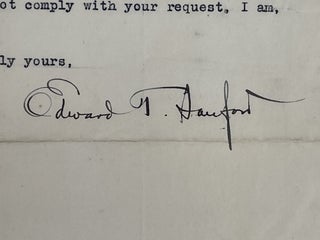 EDWARD TERRY SANFORD: TYPED LETTER SIGNED