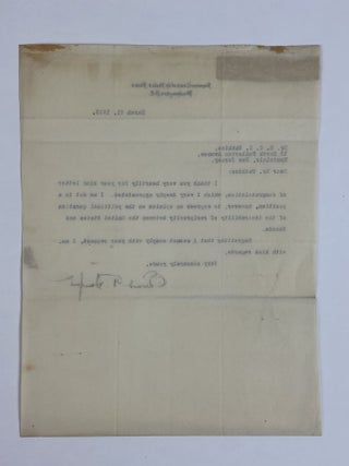 EDWARD TERRY SANFORD: TYPED LETTER SIGNED