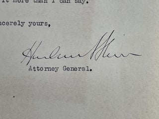 HARLAN F. STONE: TYPED LETTER SIGNED, UPON NOMINATION TO SUPREME COURT (1925)
