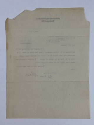 HARLAN F. STONE: TYPED LETTER SIGNED