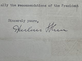 HARLAN F. STONE: TYPED LETTER SIGNED, AS ATTORNEY GENERAL (1924)