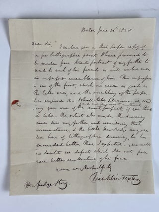 1353489 AUTOGRAPH LETTER TO JOSEPH STORY FROM FRANKLIN DEXTER (1828). Franklin Dexter, Joseph...