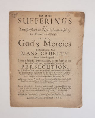 1353568 PART OF THE SUFFERINGS OF LEICESTERSHIRE & NORTH HAMPTONSHIRE, BY INFORMERS AND PRIESTS....