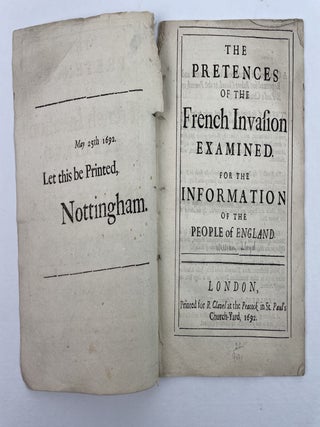 The Pretences of the French Invasion Examined. For the Information of the People of England.