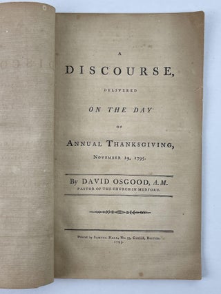A Discourse, Delivered on the Day of Annual Thanksgiving, November 19, 1795