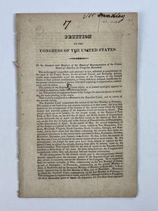 1353683 Petition to the Congress of the United States. George M. Bibb, William Littell, John J....