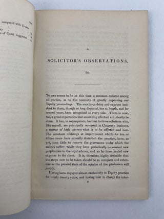 Observations of a Solicitor on Defects in the Offices, Practice, and Systems of Costs of the Equity Courts [Association Copy]