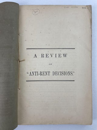 A Review of "Anti-Rent Decisions"