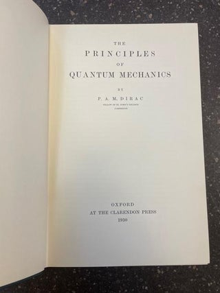 THE PRINCIPLES OF QUANTUM MECHANICS