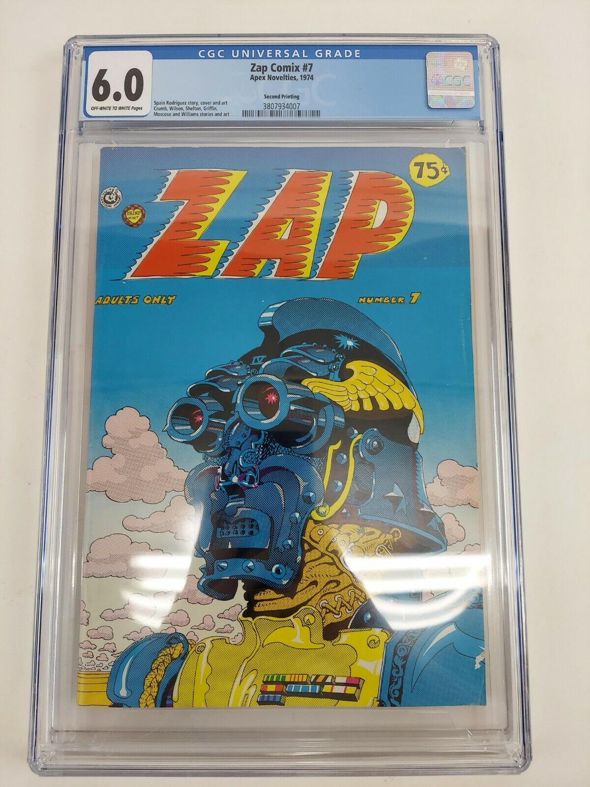 Zap Comix No. 7 CGC Graded 6.0 by Spain Rodriguez, Robert Crumb, S. Clay  Wilson, Victor Moscoso, Gilbert Shelton, Griffin