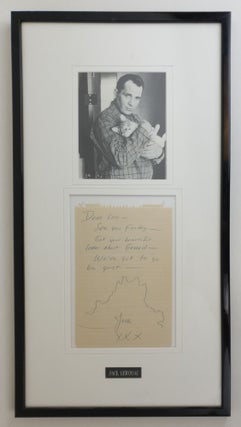 1354070 FRAMED AUTOGRAPH NOTE SIGNED FROM JACK KEROUAC TO LOIS BECKWITH. Jack Kerouac