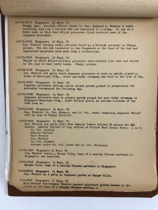 WWII 1945 SINGAPORE SURRENDER COLLECTION: ITINERARY, PHOTOS, SIGNED LETTERS, AND MORE