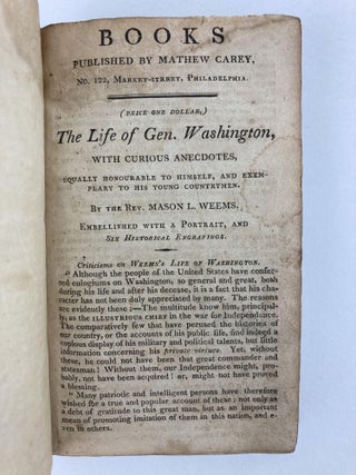 THE LIFE OF GEORGE WASHINGTON; WITH CURIOUS ANECDOTES, EQUALLY HONOURABLE TO HIMSELF, AND EXEMPLARY TO HIS YOUNG COUNTRYMEN